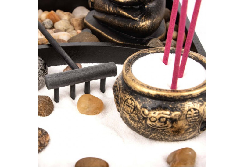 marque generique - Mini Zen Jardin Bac à Sable Kit avec Bouddha